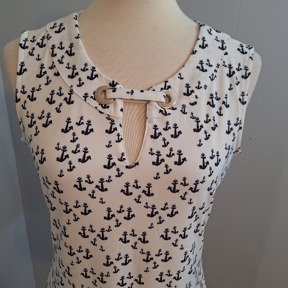 Tommy Hilfiger Anchor Print Sleeveless Top Small *C5 - Picture 9 of 10